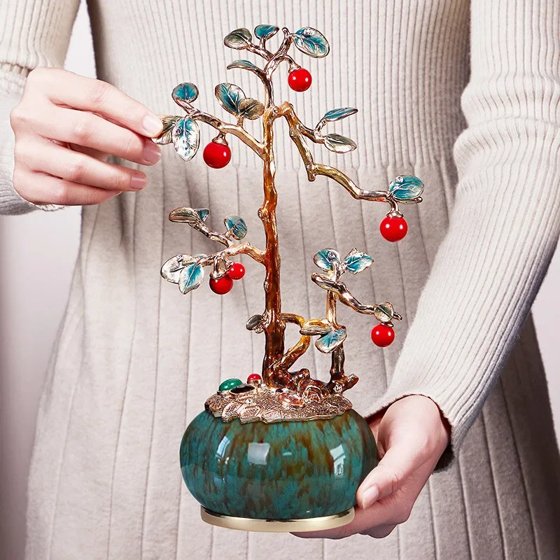 Enamel color cornucopia fortune tree ornament fortune gathering living room office decoration housewarming gift