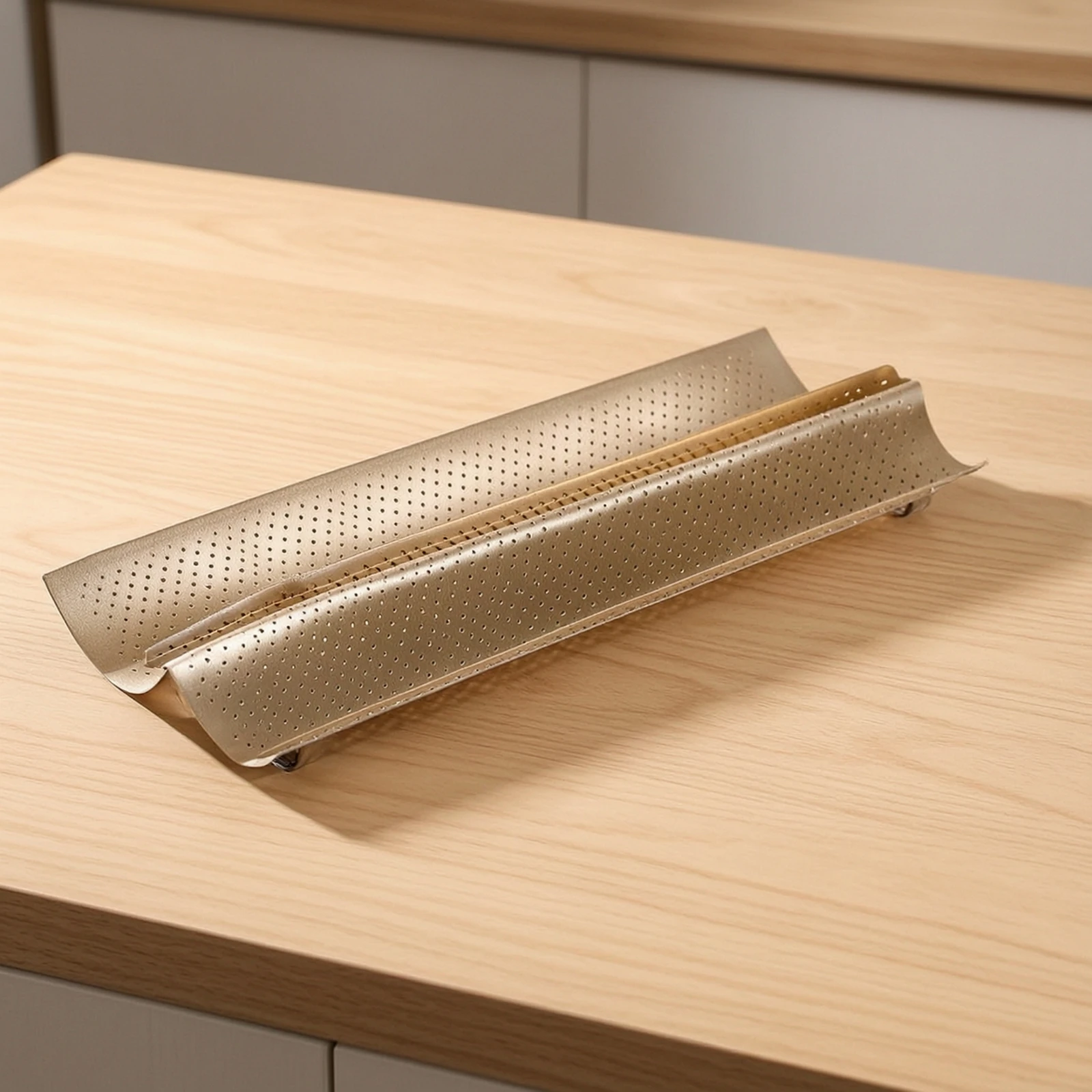 French Bread Pan Perforated French Bread Pan French Bread Tray Two-Slot Bakeware Double-Channel for Home Bakers, Oven