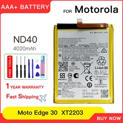 100% genuine ND40 4000mAh Battery For Motorola Moto Edge 30 XT2203 edge30 Mobile Phone Replacement Batteries Batteria