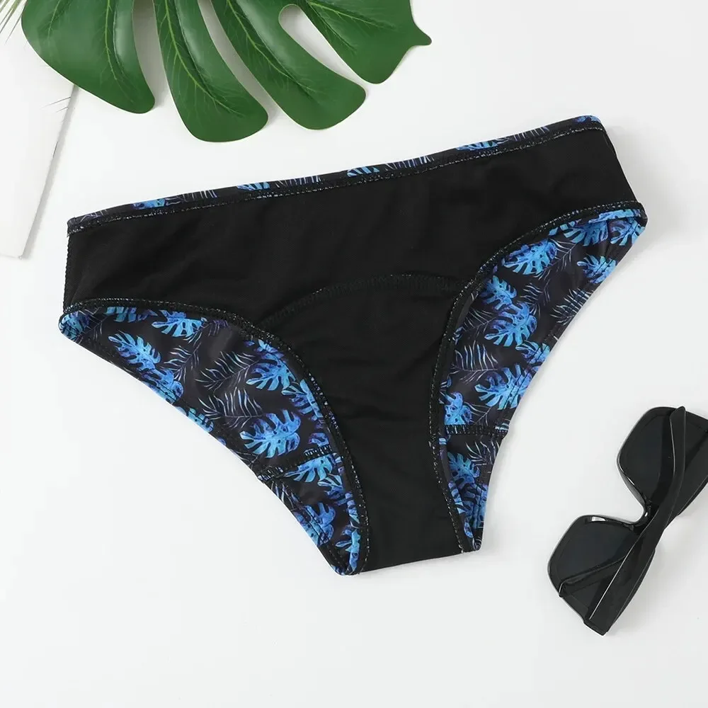 สุภาพสตรี 2024 ชุดว่ายน้ําLeafดอกไม้บิกินี่กางเกงว่ายน้ําสไตล์ใหม่เย็บกางเกงเซ็กซี่บิกินี่แฟชั่นAll-Match Trend