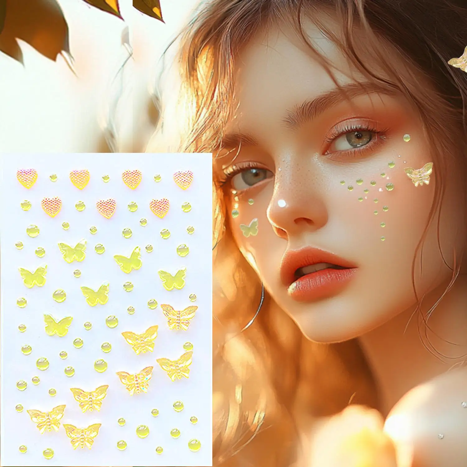 3D Acrylic Diamond Stickers Butterfly Crystal Patch for Stage Makeup