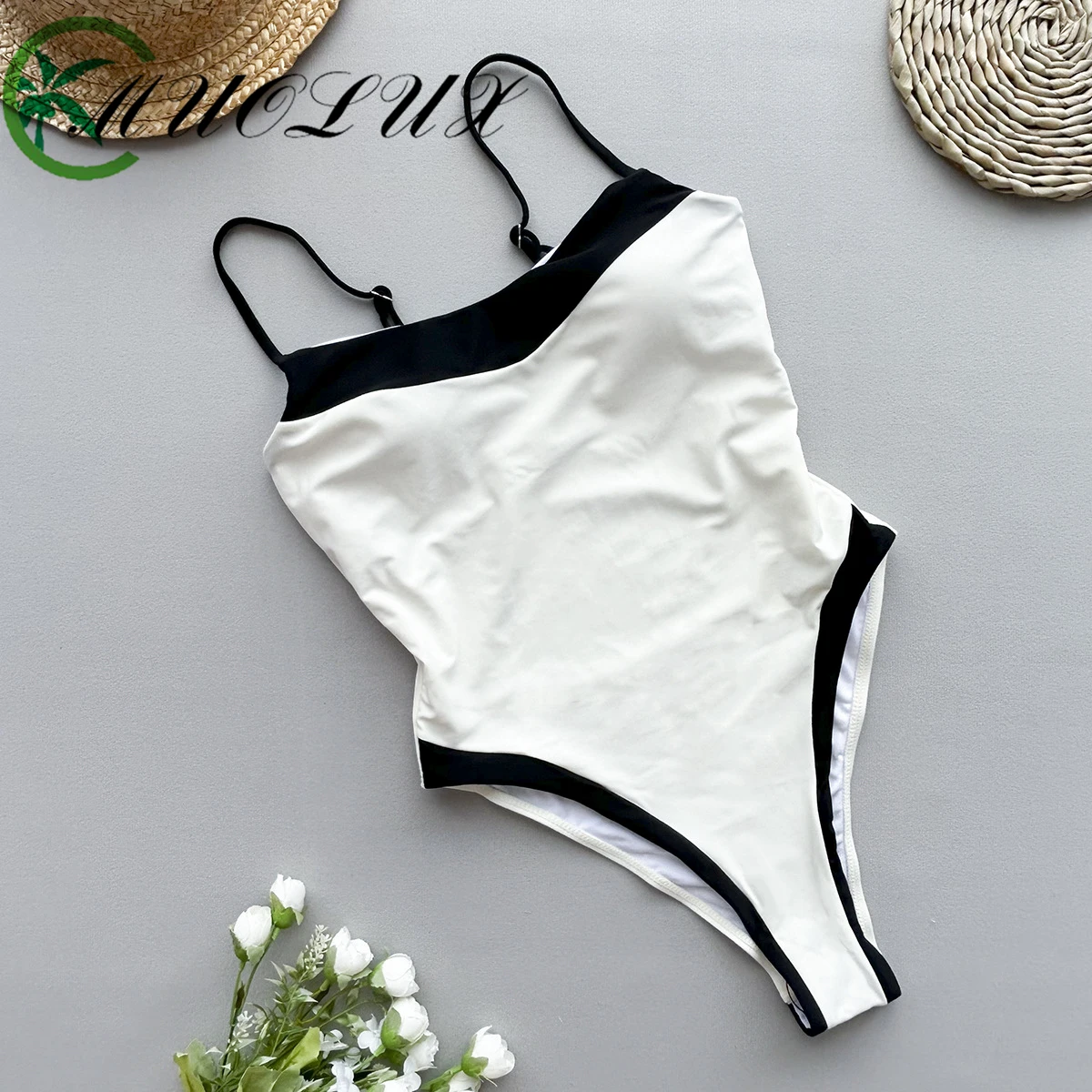 Patchwork Bikini Swimsuit High Waist Swimming Suit Bathing Suit Brazilan Biquini Female Swimwear 2024 Women One Piece Swimsuit