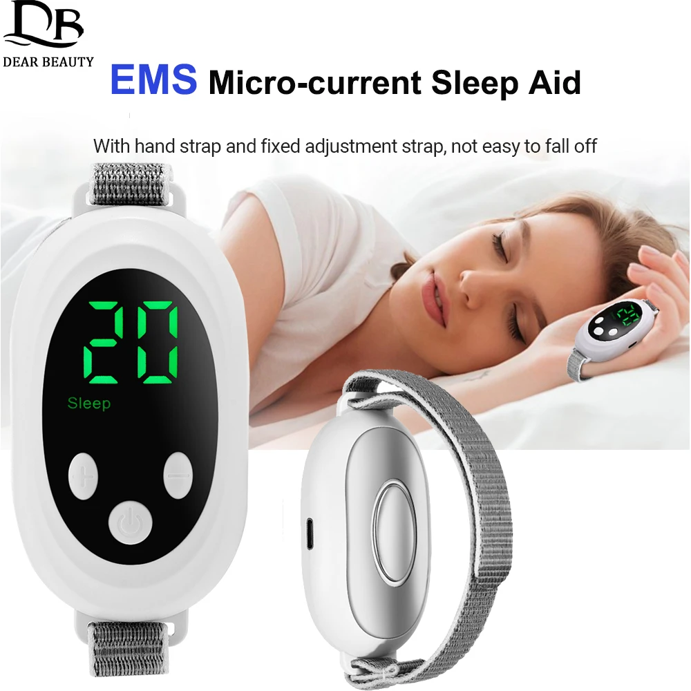 Microcurrent Sleep Aid Watch 20 Levels EMS Muscle Stimulation Hand Massager Relief Anxiety Insomnia Sleeping Aid Wristband