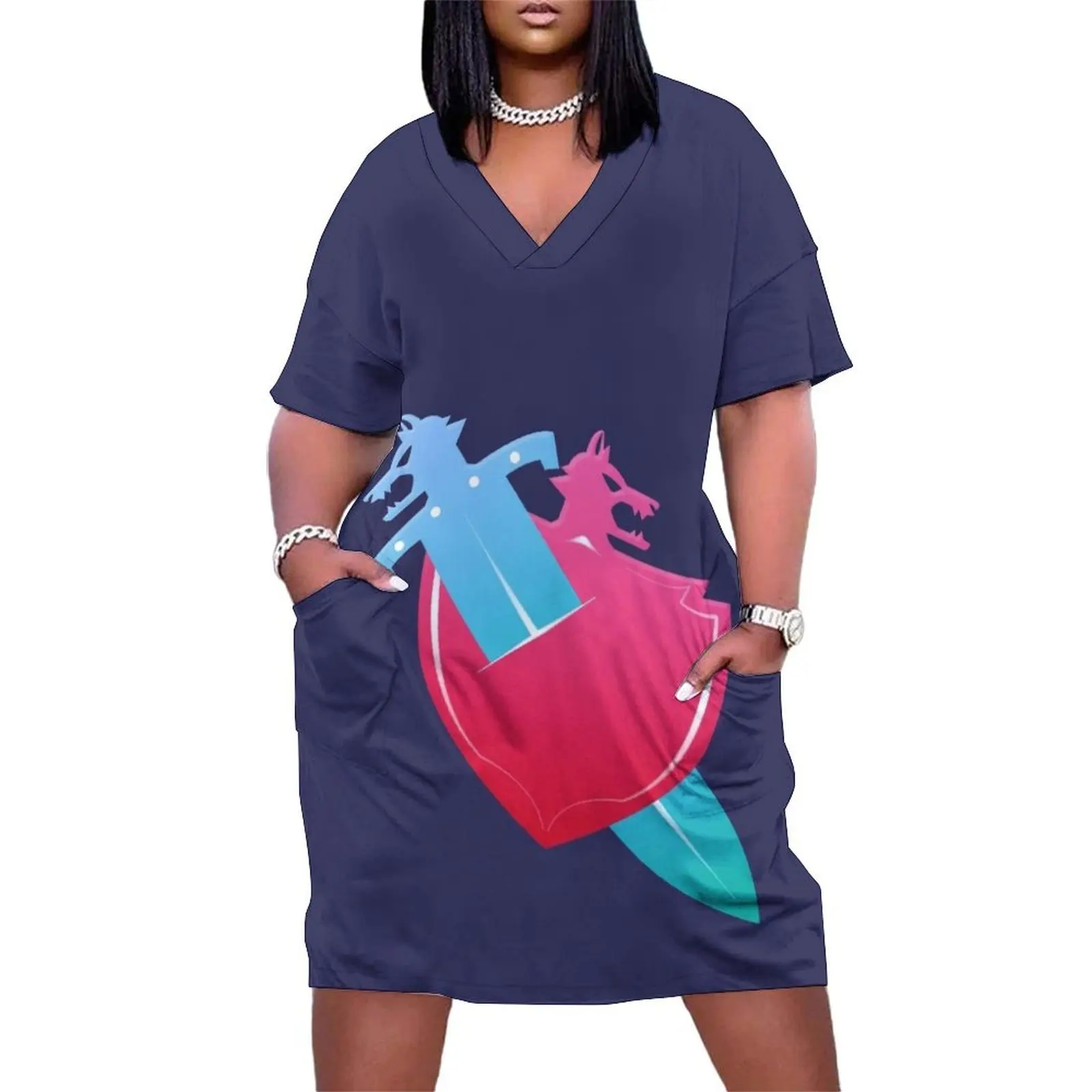 

Shield and Sword Loose Pocket Dress Female clothing Womens dresses clothing women summer 2025
