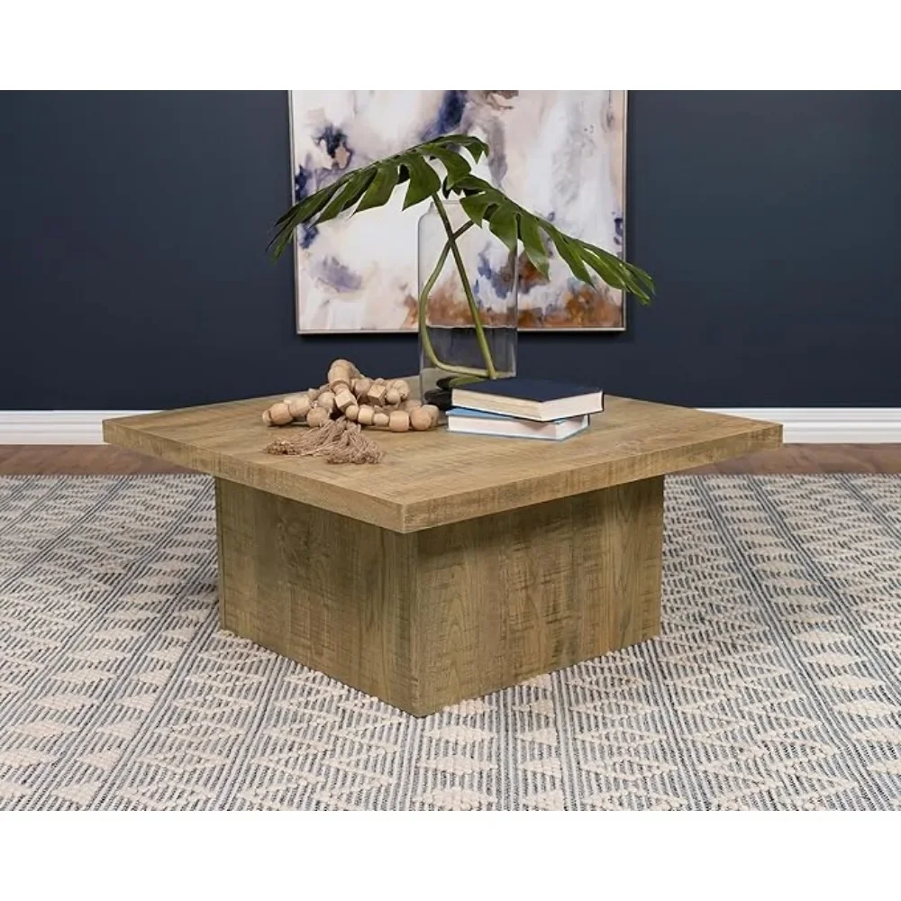 Furnishings Zetta Square Cocktail Living Room Coffee Table Engineered Eco-Friendly Wood Look Laminate Veneer