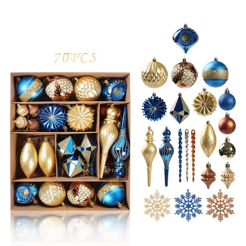 Christmas Tree Balls Decorations, Ornaments, Christmas Supplies, Adornos Navidad 2024, 70Pcs Set