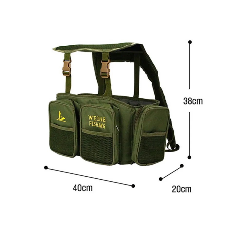 Fishing Seat Box Set Seatbox Fishing Bucket Folding Storage Backpack Suitcase Fishing Stool Seat Box Carrier Storage Bag