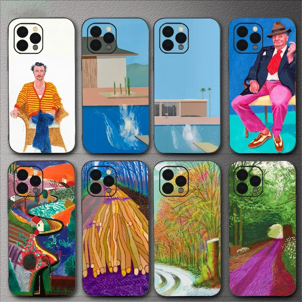 David Hockney Art Phone Case For iPhone Mini 11 12 13 14 15 Pro XS Max X Plus SE XR Shell