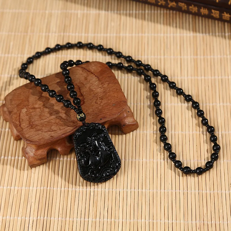 

Obsidian 12 Zodiac Benmingnian Rat Ox Tiger Pendant for Men and Women
