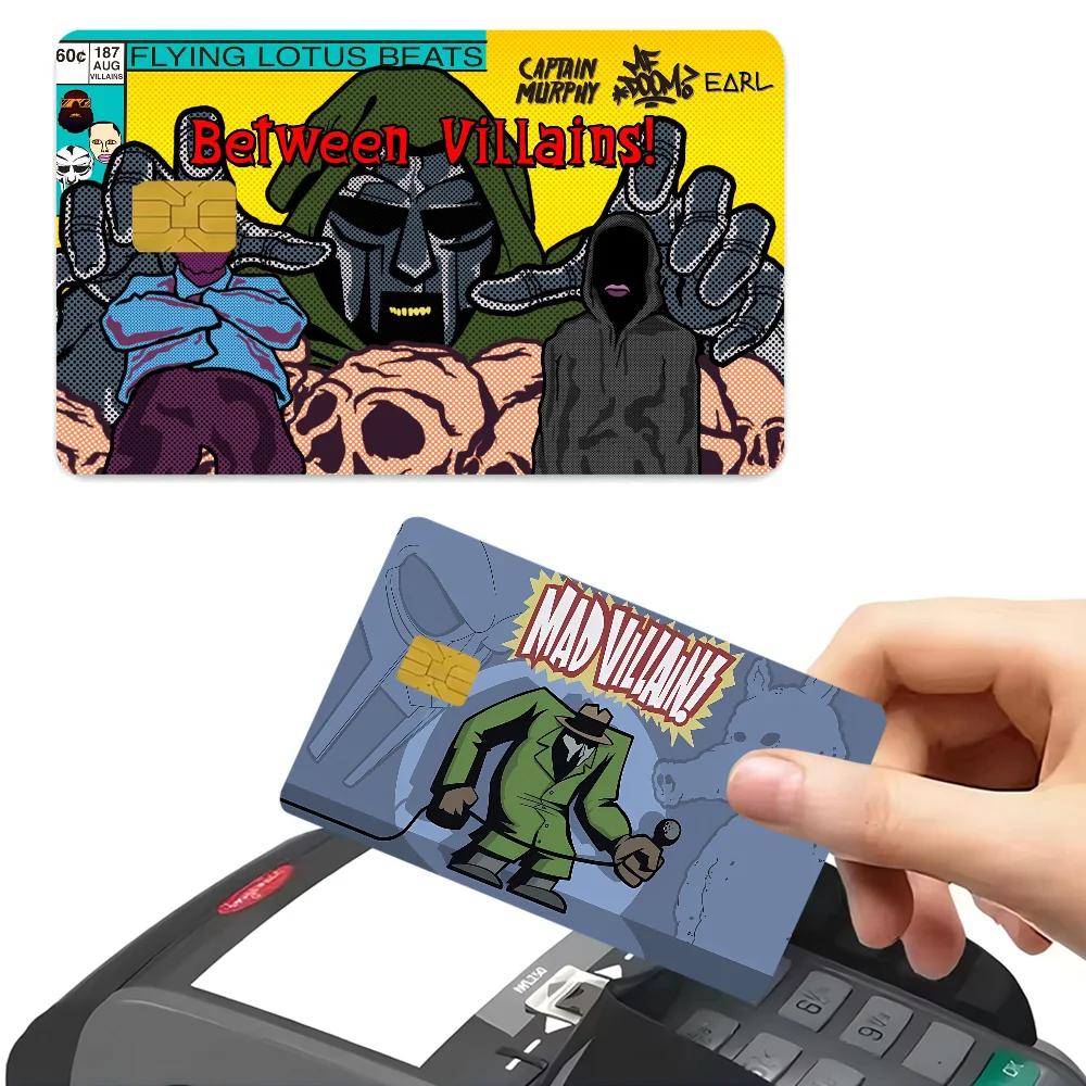 M-MF D-DOOM Rapper Credit Card Skin Stickers No Adhesive Residue Water Proof For VISA Credit Card Subway Access Card