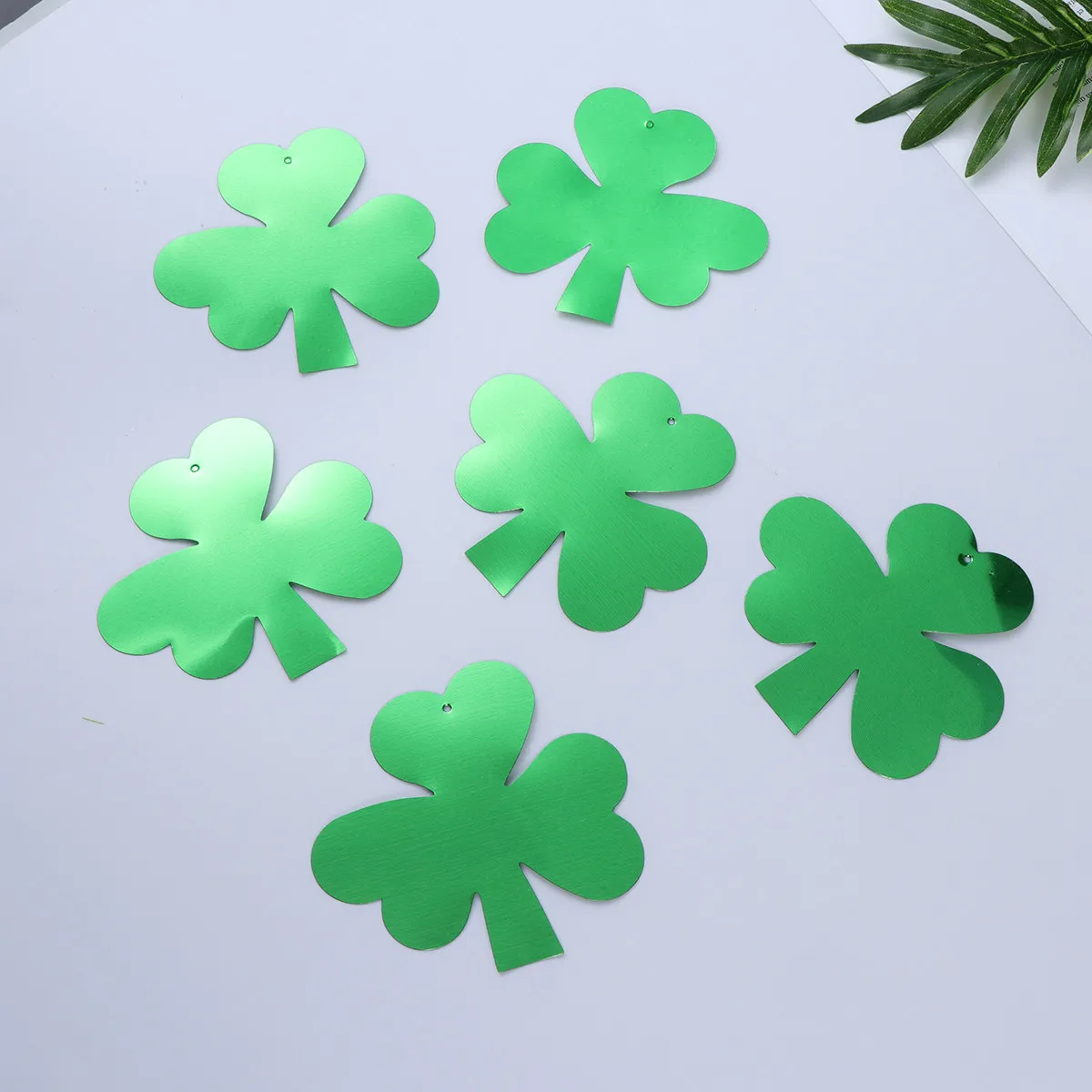 

6Pcs Shamrock Clover Dangling Swirl Decorations Green Foil Special Party Decor St Patricks Day Banners Garland
