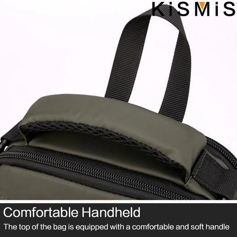 KISMIS Herren Multifunktions-Umhängetasche, Schultertuch, Brusttaschen, Umhängetasche, lässig, für Herren, USB-Ladehandtasche – Detail 7