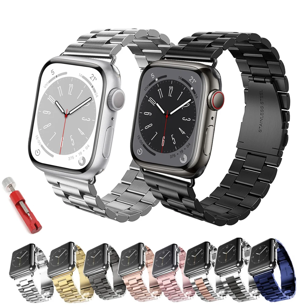 Stainless Steel Strap For apple Watch band 44mm 40mm 49mm 42mm 38mm metal Link Bracelet iwatch series 6 4 3 7 ultra 8 45mm 41mm