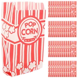 100 Pcs Popcorn Packaging Bag Paper Gift Bags Food Containers Carnival Individual Box Tray Treats Supplies