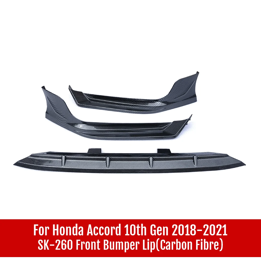 For Honda Accord 10.5th Gen 2021-2022 Car Grille Front Bumper Lip Spoiler Splitter Deflector Guards Body Kit Accessories 7 Style