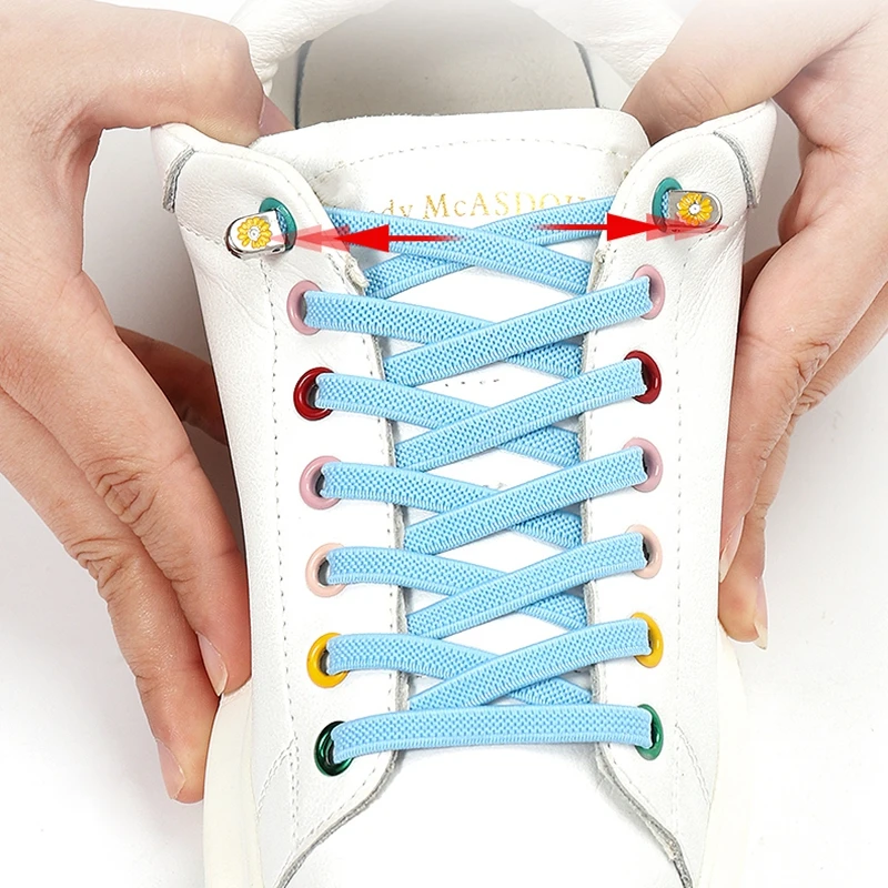 

Elastic Shoelaces Flat Athletic Shoes Lace Suitable For All Shoes Fast On And Off In 1 Second Free To Match Shoelace No Tie