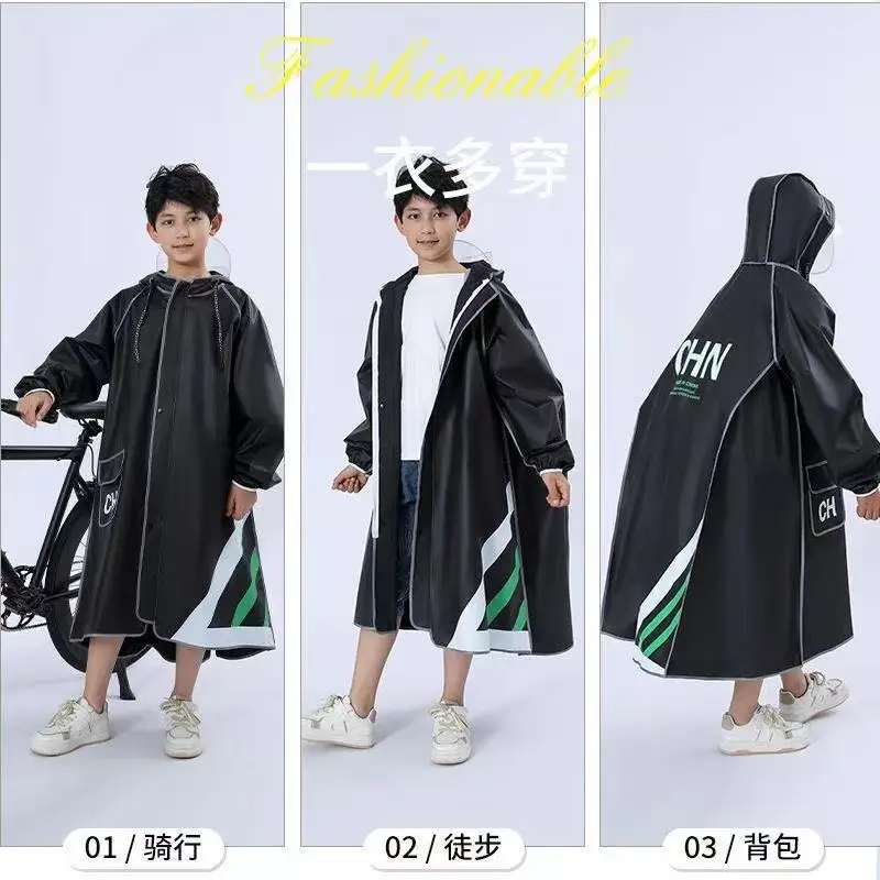 Children\'s Raincoat Boys Girls Junior High Primary Middle School Students Long Raincoats Rainstorm Proof Poncho Kids Rainware