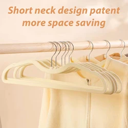 5pcs Velvet Hanger M-shaped Flocking Hangers Short Neck Design No trace Anti-slip Shirt Jacket Coat Storage Racks Spave Saver