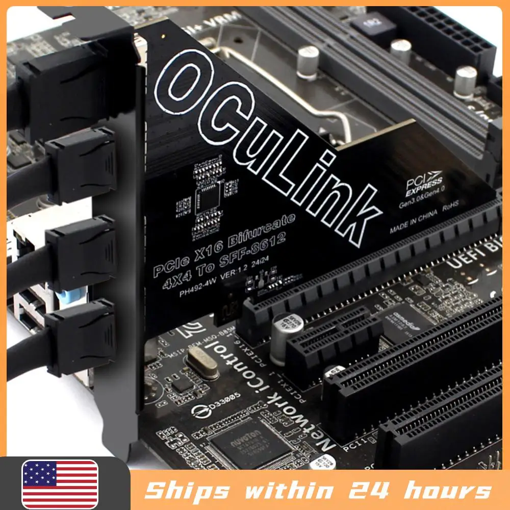 

PCIe X16 To SFF 8611&8612 Adapter Card PCI Express PCI-E X16 SSD Convert Card PCle4.0 PCIE 16x To Oculink SFF-8612 & 861 Adapter