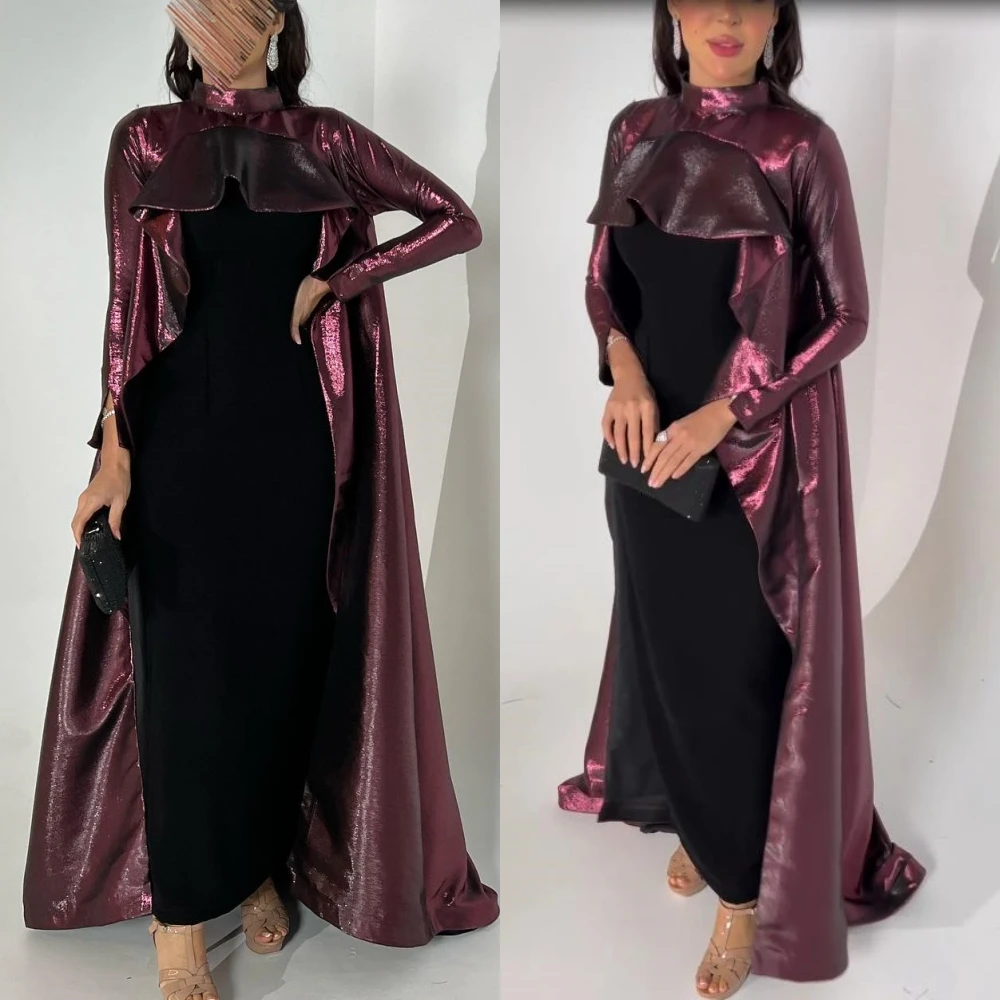 

Yipeisha Fashion Sizes Available High Collar A-line Formal Ocassion Gown Anke Length Charmeuse Evening Dresses Saudi Arabia