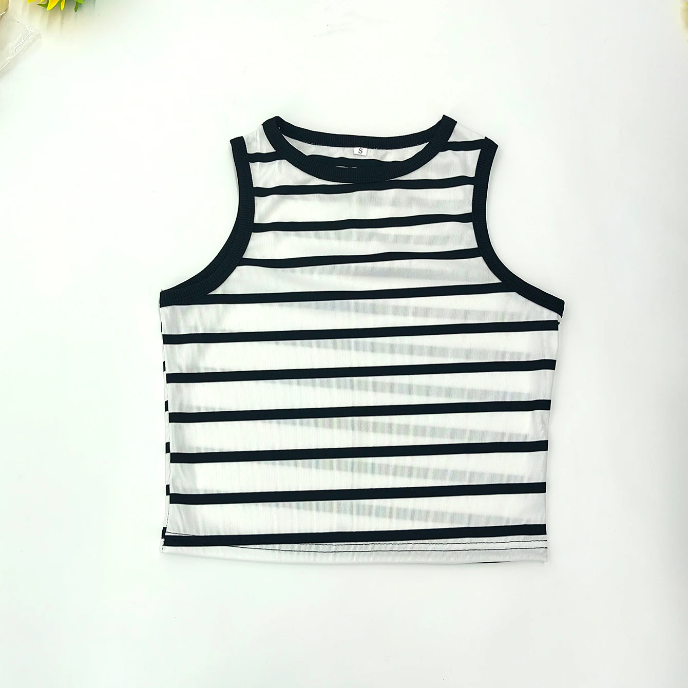 Dames Korsetstrepen Grafisch Gebreide Tanktop O-hals Mouwloze Basis Baby Tees Y 2K Kleding 2024 Zomer Vrijetijdsbestek Chic Crop Tops