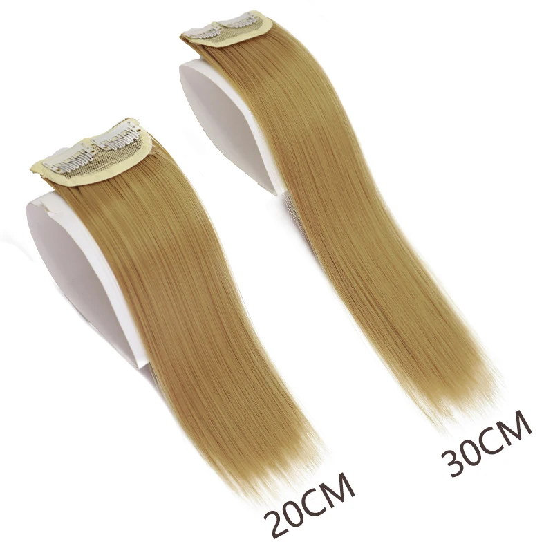 AZQUEEN Synthetic Straight Hair Pads Short Invisible Hair Extensions Thinning Hair Adding Hair Cushion For Daily Use Hairpieces