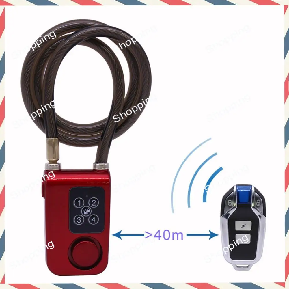 Cerradura de alarma con Control remoto inalámbrico M20K, cerradura de alarma con vibración antirrobo, cerradura de cadena con código de motocicleta eléctrica, color negro