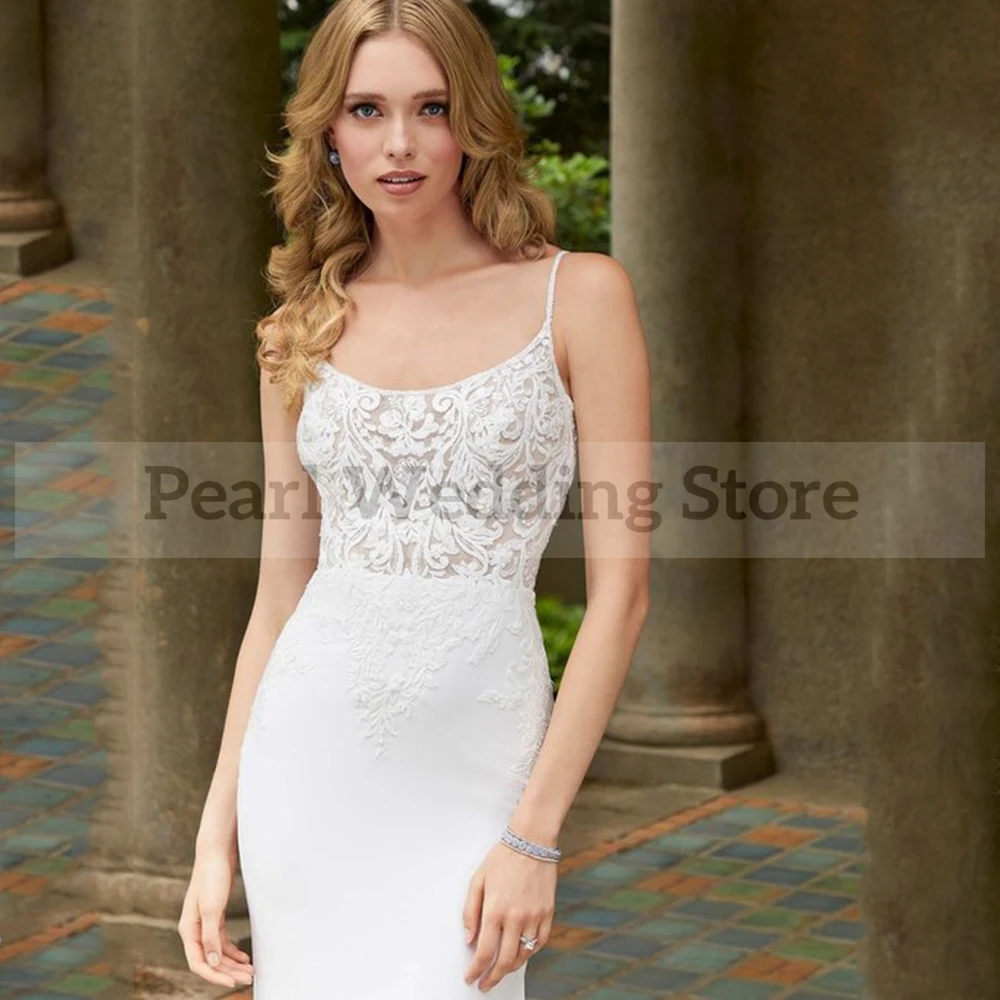 Pmwrun elegante Appliques abito da sposa Sexy Backless sirena di alta qualità spiaggia mare abiti da sposa personalizzabili