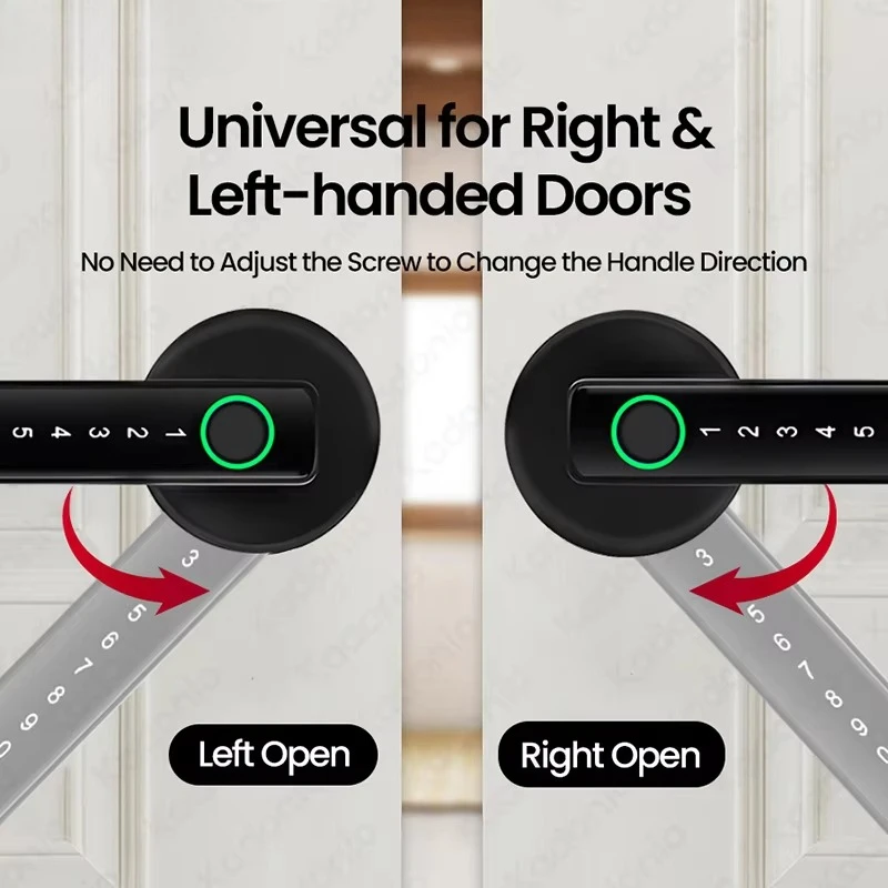 دخول بدون مفتاح قفل الباب الكهربائي مقبض ذكي مزلاج كلمة المرور بصمة مفتاح قفل رقمي منزلي