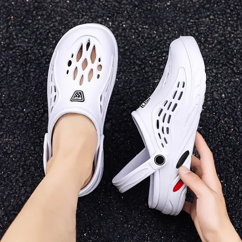 Summer Quick Dry Flat Classical Men Women Clogs Plus Unisex Beach Sandals Light Weight Hollow Slippers Crocks Shoes Platform