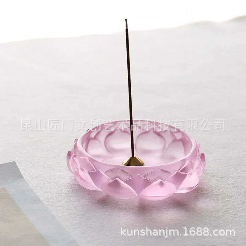 Vintage Glazed Lotus Inkstone Ornament Traditional Chinese Calligraphy Brush Rest Stationery Decorative Desk Accessory for
