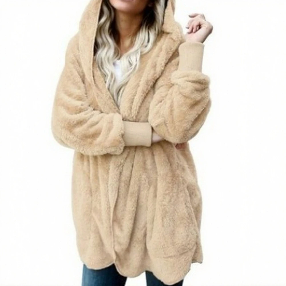 

Women's Mid-Length Woolen Padded Coat Double-Sided Anti-Fur Warm Cotton Autumn Winter Popular Fashion Outerwear by