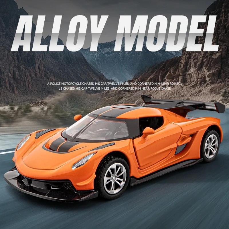 1:36 Jesko Super coche modelo juguetes Metal Diecast luz música tirar hacia atrás coches deportivos colección de modelos vehículo de carreras regalo niños