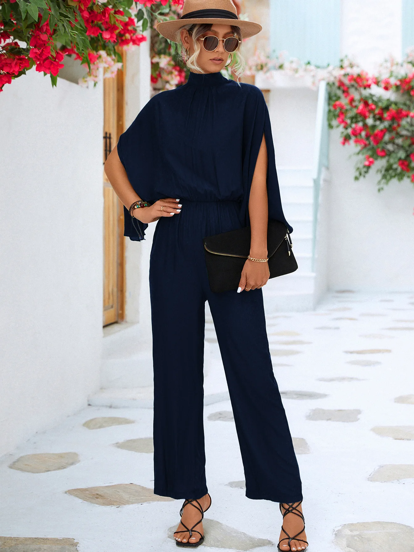 Jumpsuits for women 2022 elegant Autumn Elegant Casual Long Sleeve Solid Color Waist Loose Wide Legs Pants Jumpsuit