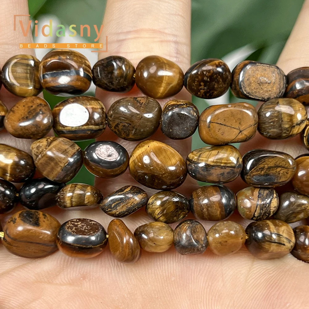 8-10mm Natürliche Gelbe Tigerauge-Perlen, Unregelmäßige Ovale Lose Perlen für Schmuckherstellung, DIY-Armbänder und Zubehör – Detail 8
