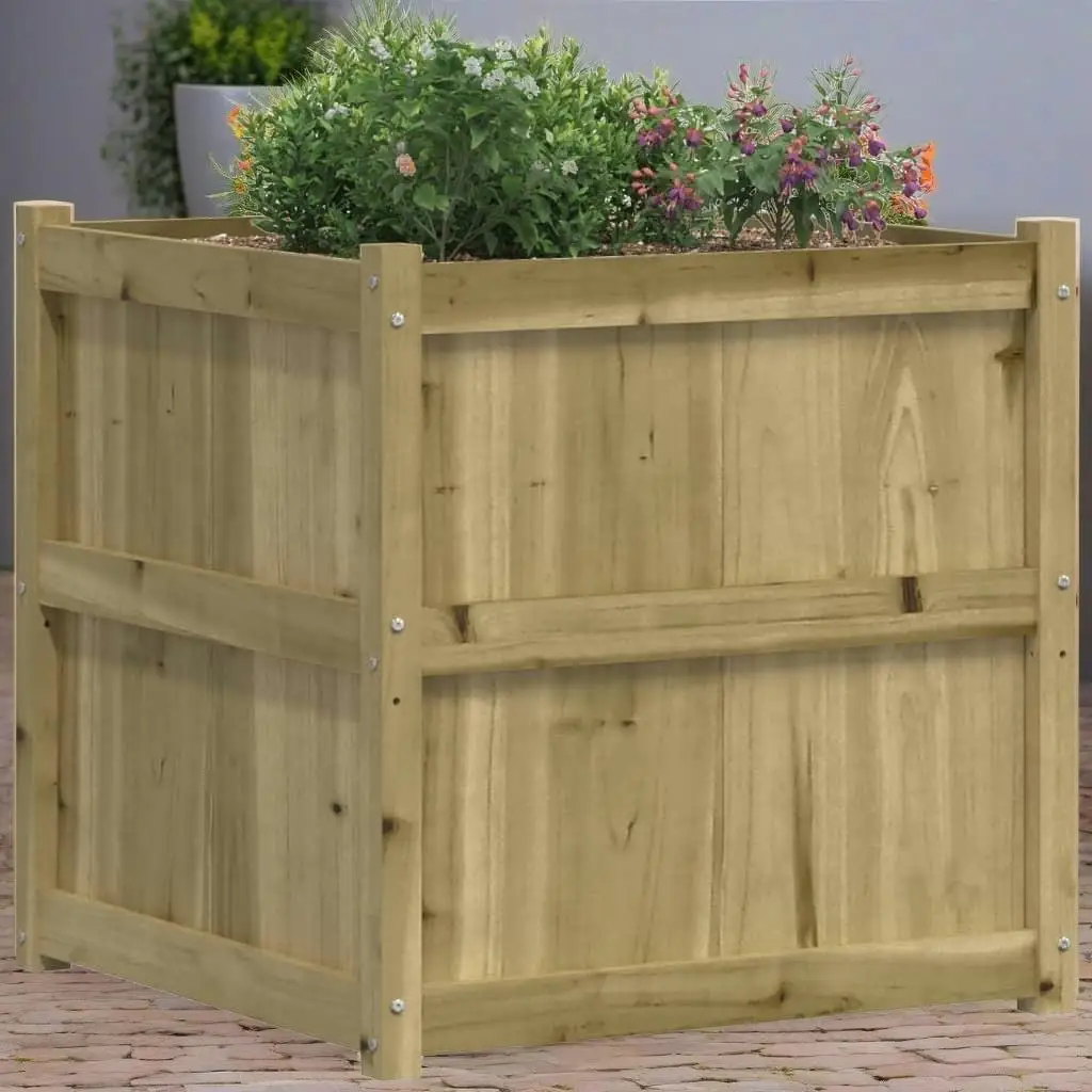 27.6x27.6x27.6 Inch Wooden Garden Planter - Durable Impregnated Pine for Outdoor Use