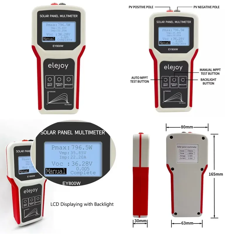 Smart MPPT Open Circuit Voltage Troubleshooting Utility Tool Photovoltaic Solar Panel Digital Multimeter Multi Tester
