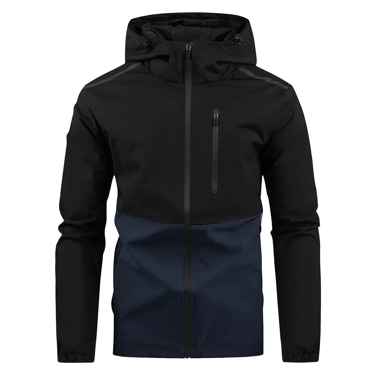 

LIBIELIY Casual Men's Hooded Jacket Windproof Outdoor Spring Autumn New Style Color Block Top Match All Seasons Loose Fit Sporty