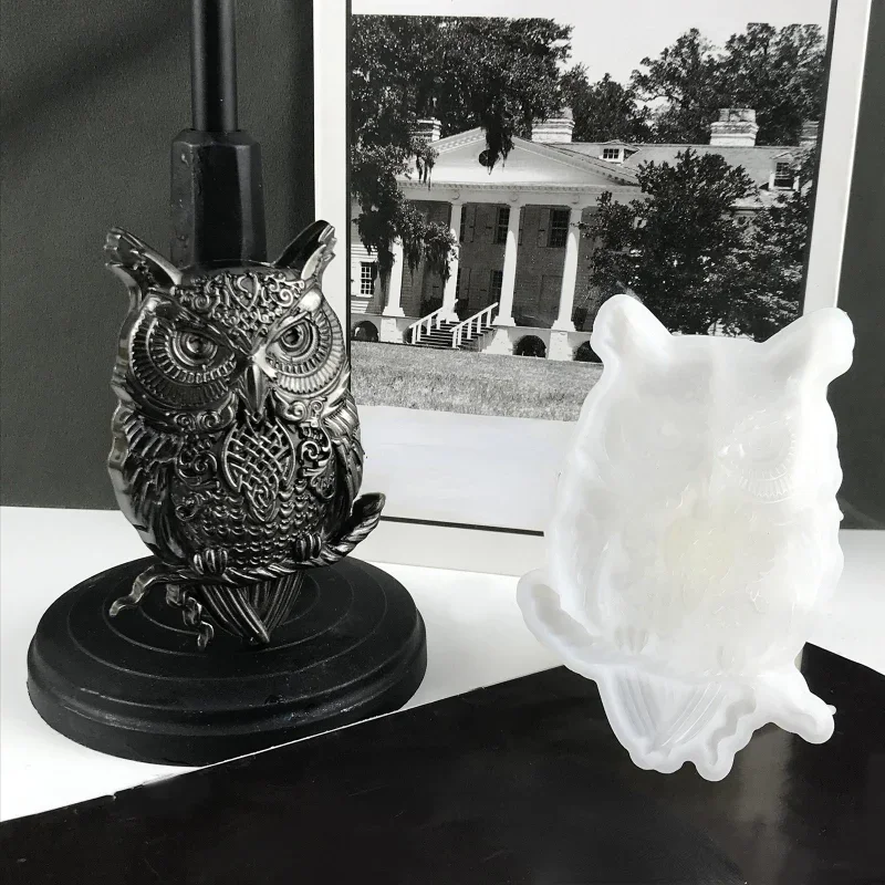 Creative Owl Ornaments Epoxy Resin Mold DIY Wall Hanging Desktop Ornaments Half Three-dimensional Owl Silicone Mold Home Decor