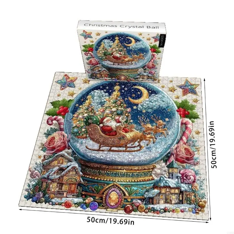 CORB Part Puzzle en 3D avec boîte rangement, papier verni non toxique, activité noël