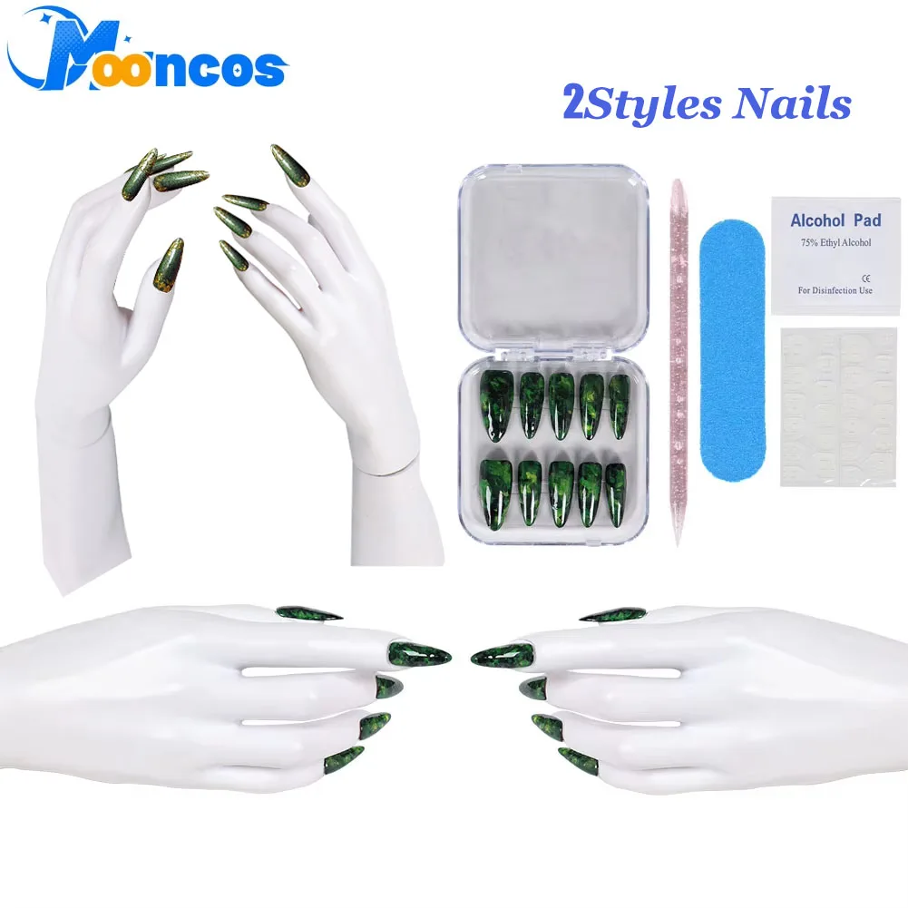 

Elphaba Nails Art Stickers Cosplay Costume Accessories Movie Wicked Disguise Outfit for Women Fantasia Halloween Carnival Props