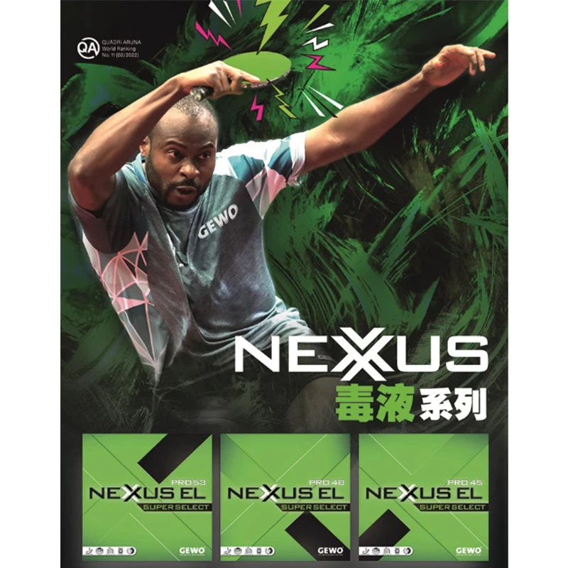 

GEWO NEXUS EL PRO 45 48 53 table tennis rubber non tacky fast attack with loop high hard cake sponge attack OFF ping pong rubber