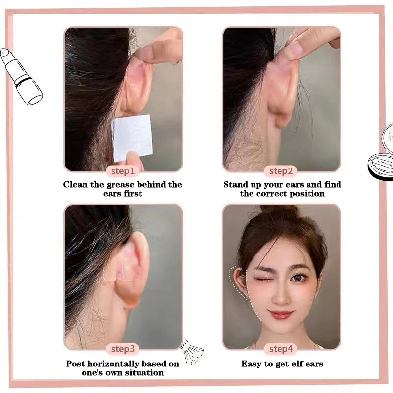 18 Pieces/Box Cosmetic Ear Corrector Elf Ear Stickers Ear Supporters Self Adhesive Cosmetic Ear Stickers Invisible Ear Stickers