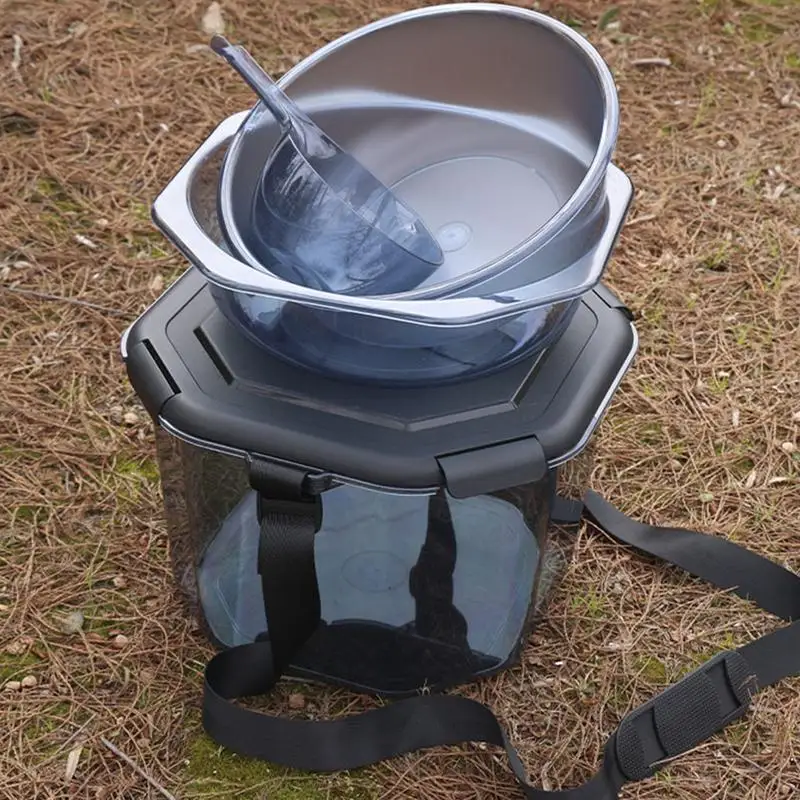 

5 Gallon fishing bucket Fishing Bait Bucket Multi-functional Bait Tank Bait Bucket with Lid Fish Container Shoulder Strap