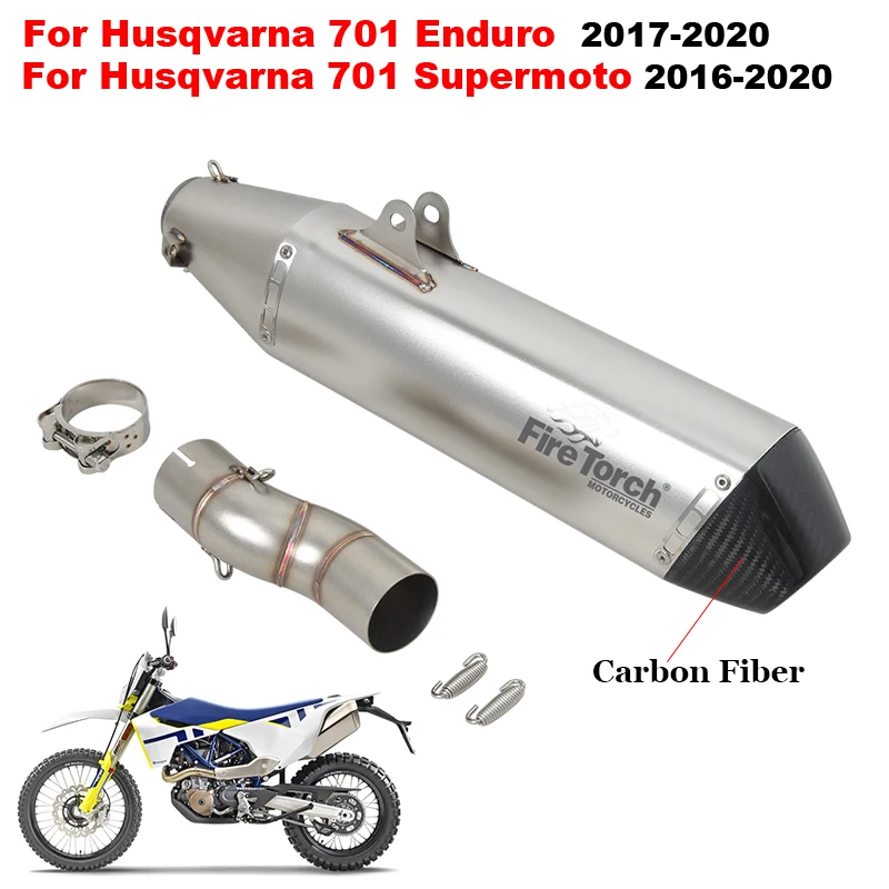 

For Husqvarna 701 Enduro Supermoto 2016 - 2020 Motorcycle Exhaust Escape System Modified Muffler With Middle Link Pipe DB Killer