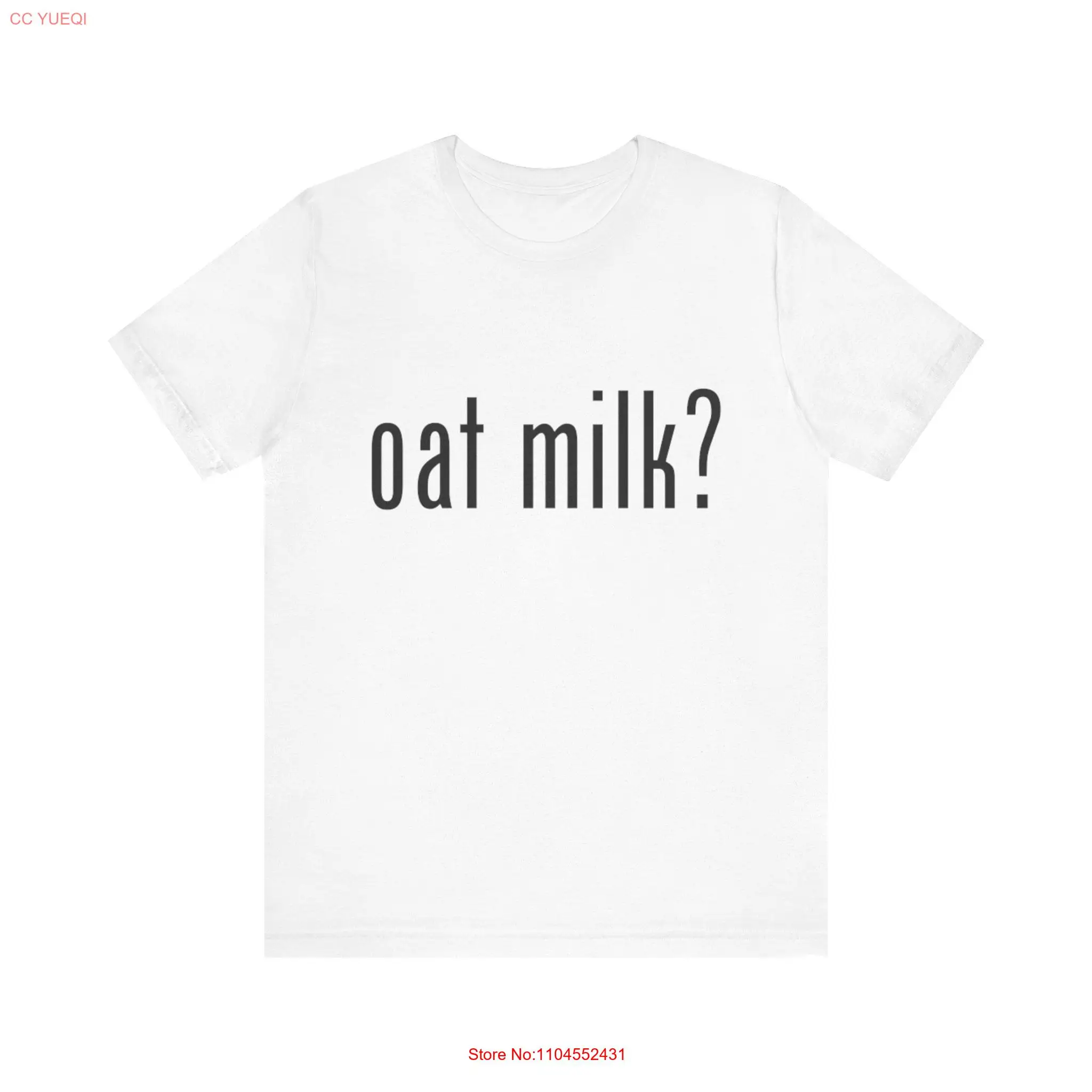 Camiseta con leche de avena, no sin lácteos, sin vacas, café moo capelado, creamer, cereales, soja, almendra, nuez, mangas largas o cortas