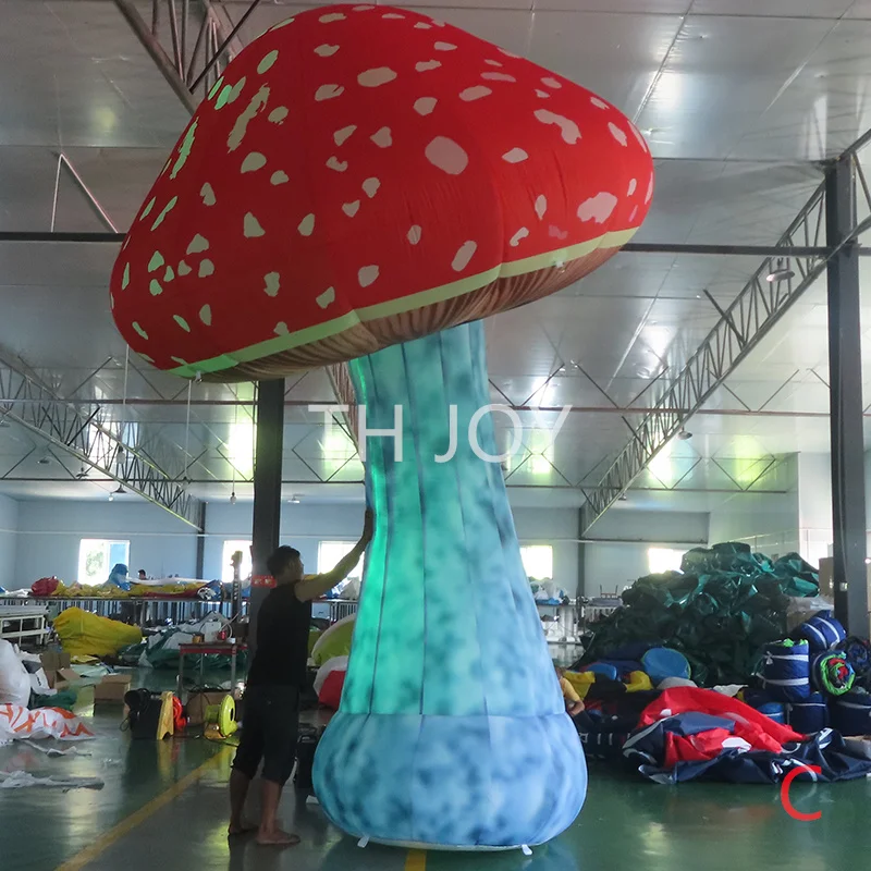 17ft 5m high inflatable model, giant led lighting inflatable mushroom balloon for outdoor decoration