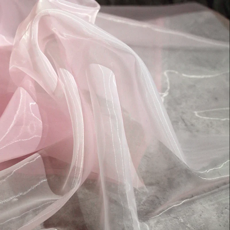 Mesh Fabric Tulle Light Pink for Dress Organza Fashion Designer Cloth by the Meter for Sewing Polyester Material Diy