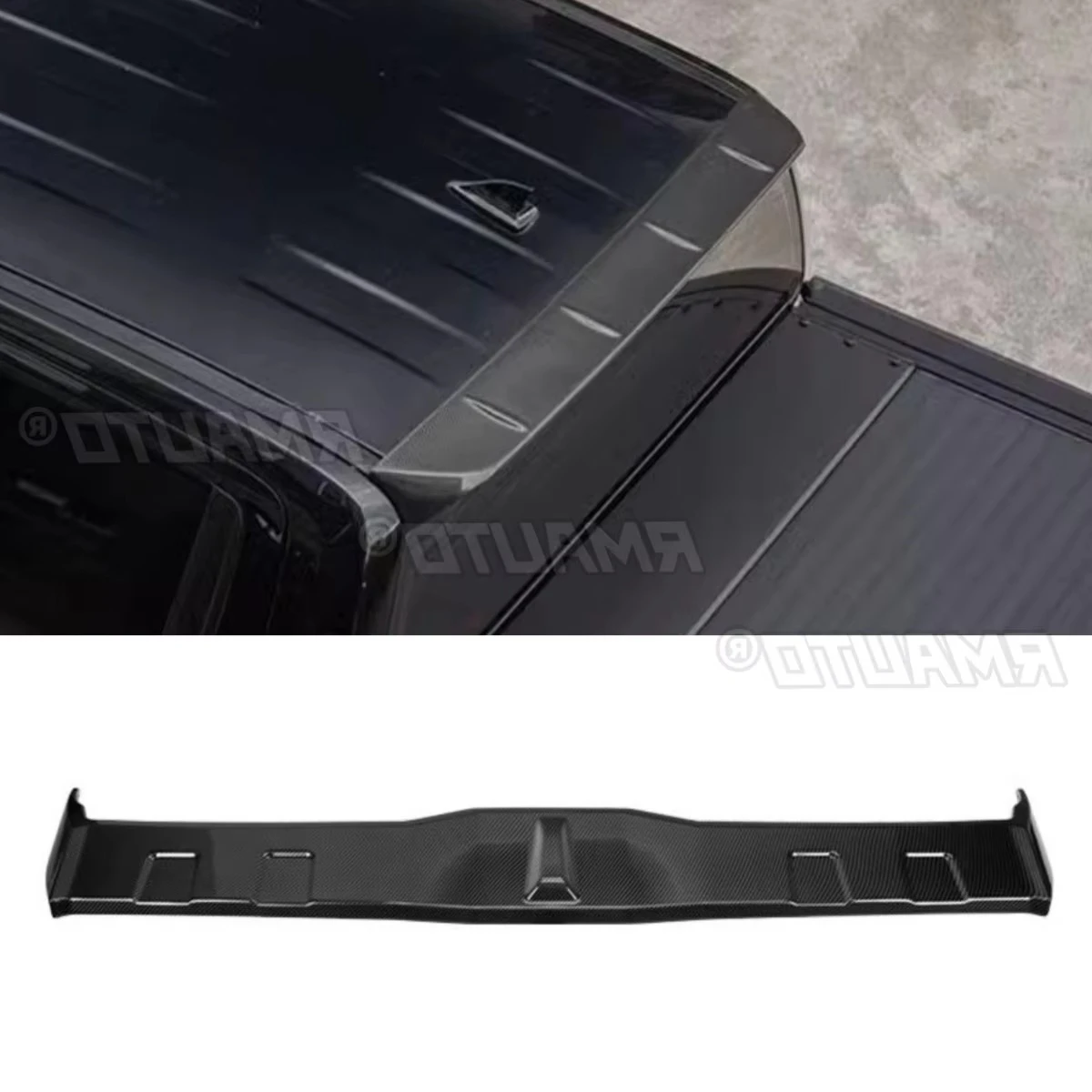Para ford ranger 2023 + fibra de carbono real spoiler traseiro do telhado do carro asa modificação parte traseira spoiler asa acessórios do carro