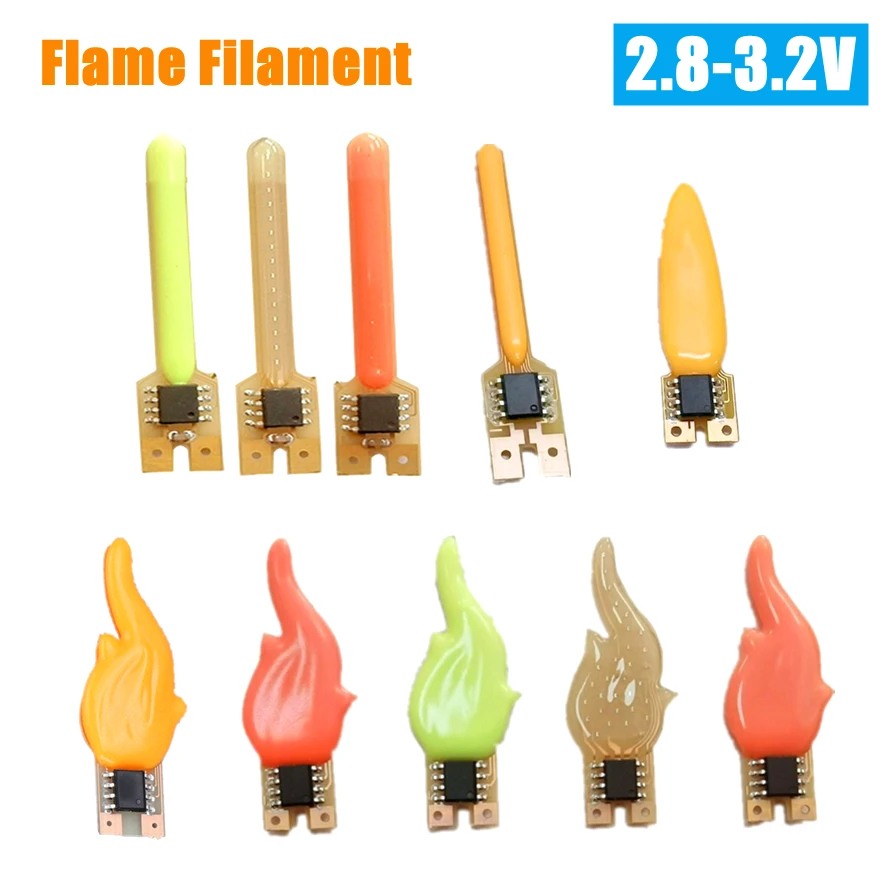 New 3V Led Flash Flowing Candles Edison Bulb Flame LED Filament 2200K Diode Birthday Party Decoration Light Bulb Accessories DIY